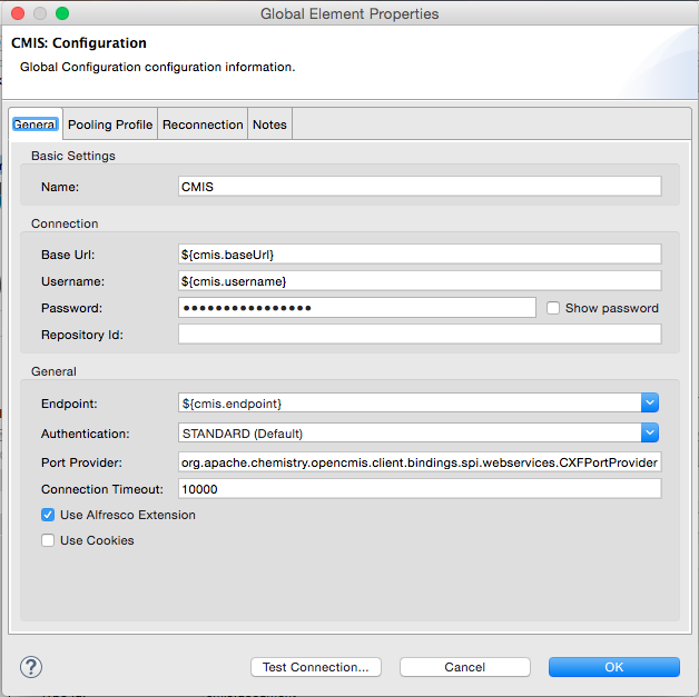 CMIS Global Element Properties