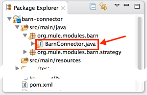 Folder structure that shows where the BarnConnector java file is located