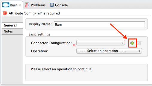 Panel with arrow pointing to plus sign