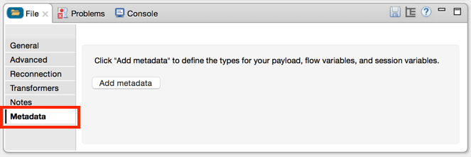 Metadata Tab selected