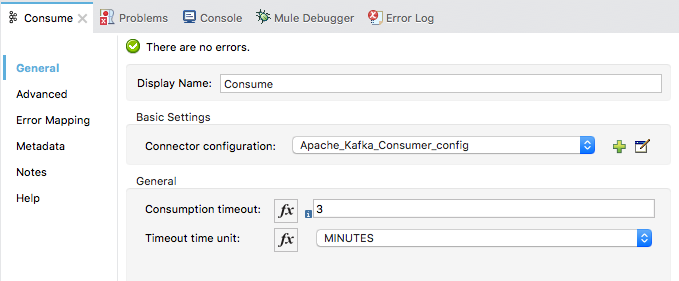 kafka consume studio config