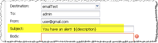 alerts notification subject email