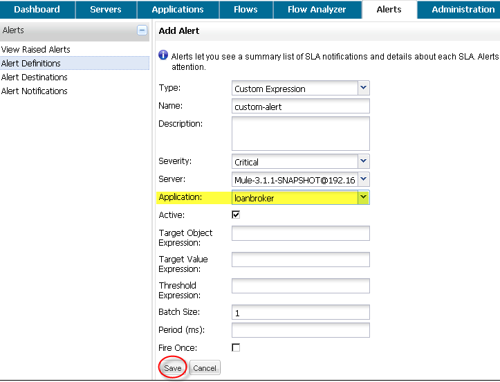 alerts custom expression