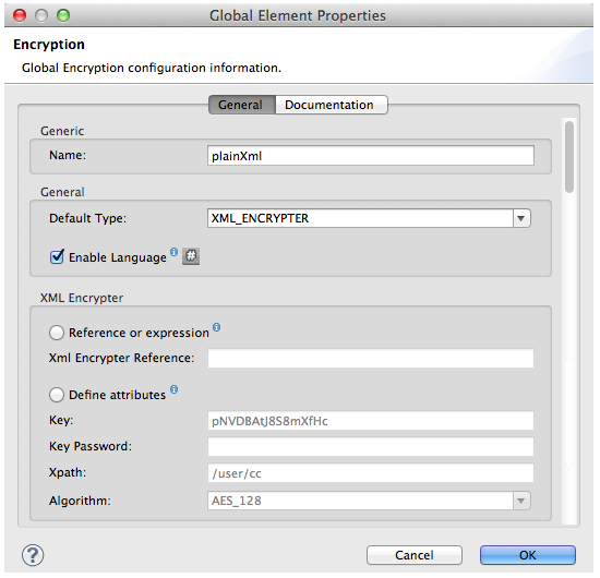 global xml encrypt