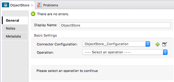 object store properties editor