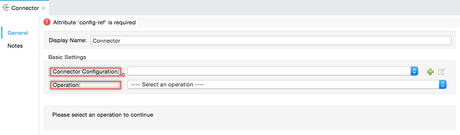 generic connector config fields