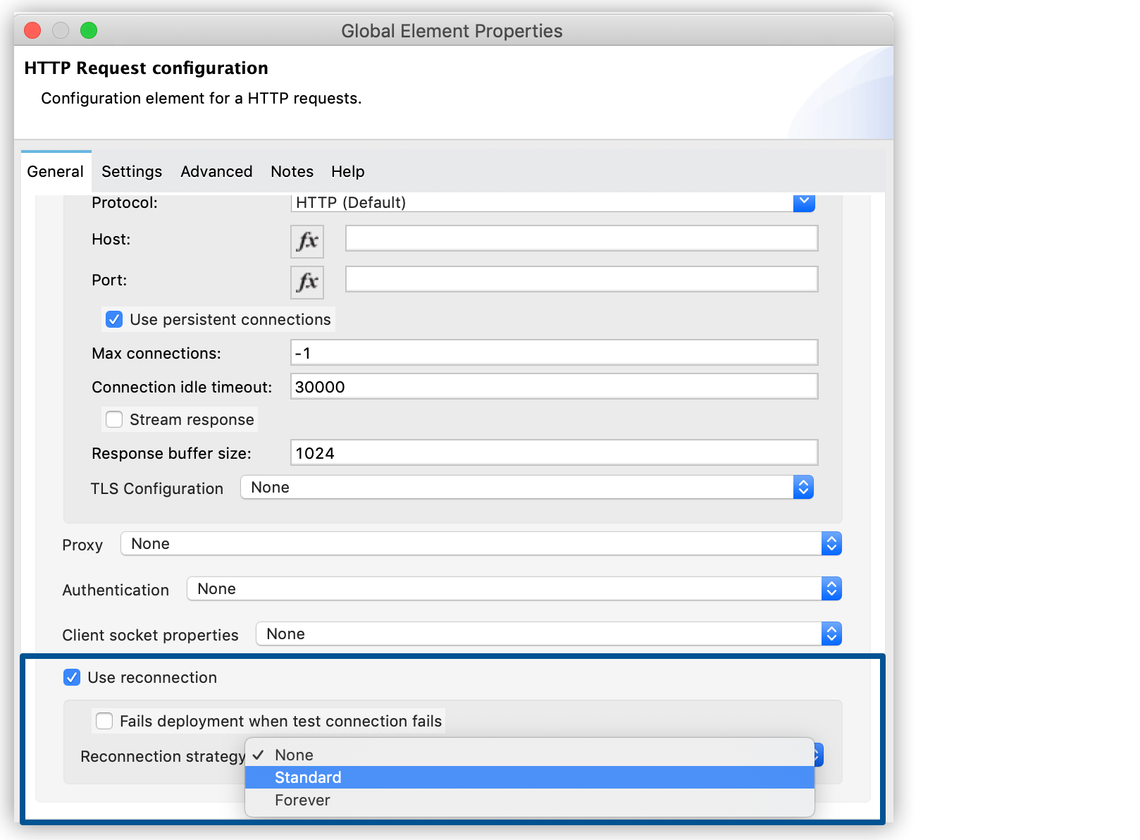 Configure a reconnection strategy