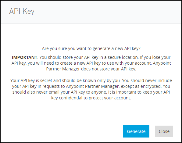 api key warning