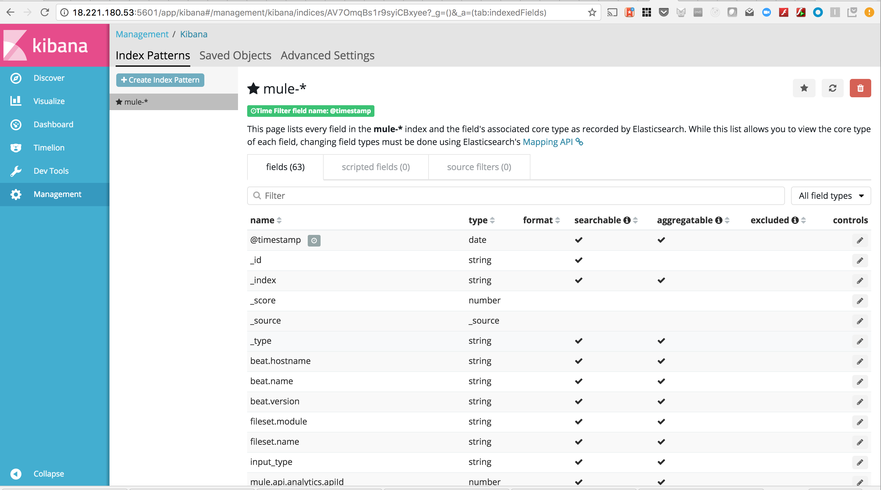 kibana index pattern id