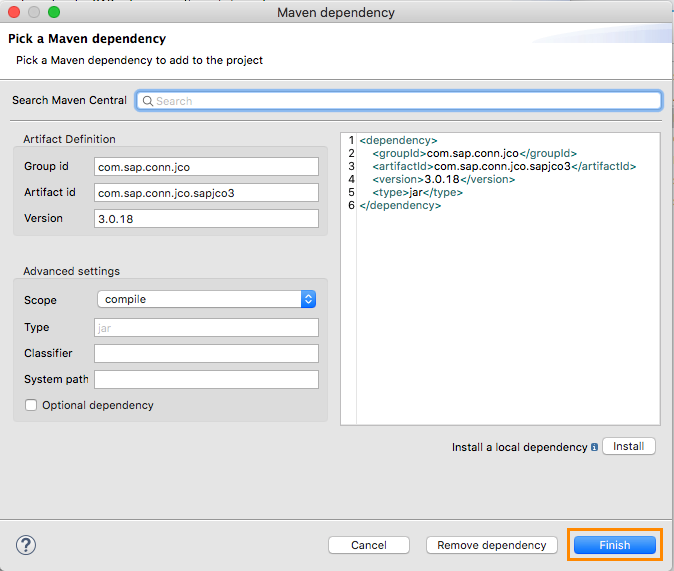 sap connector configuration 03 finish