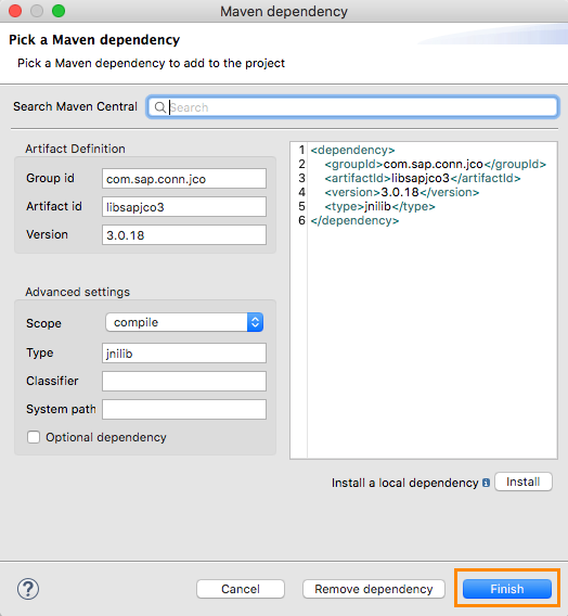 sap connector configuration 04 finish
