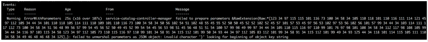 Error with parameters when provisioning APIs
