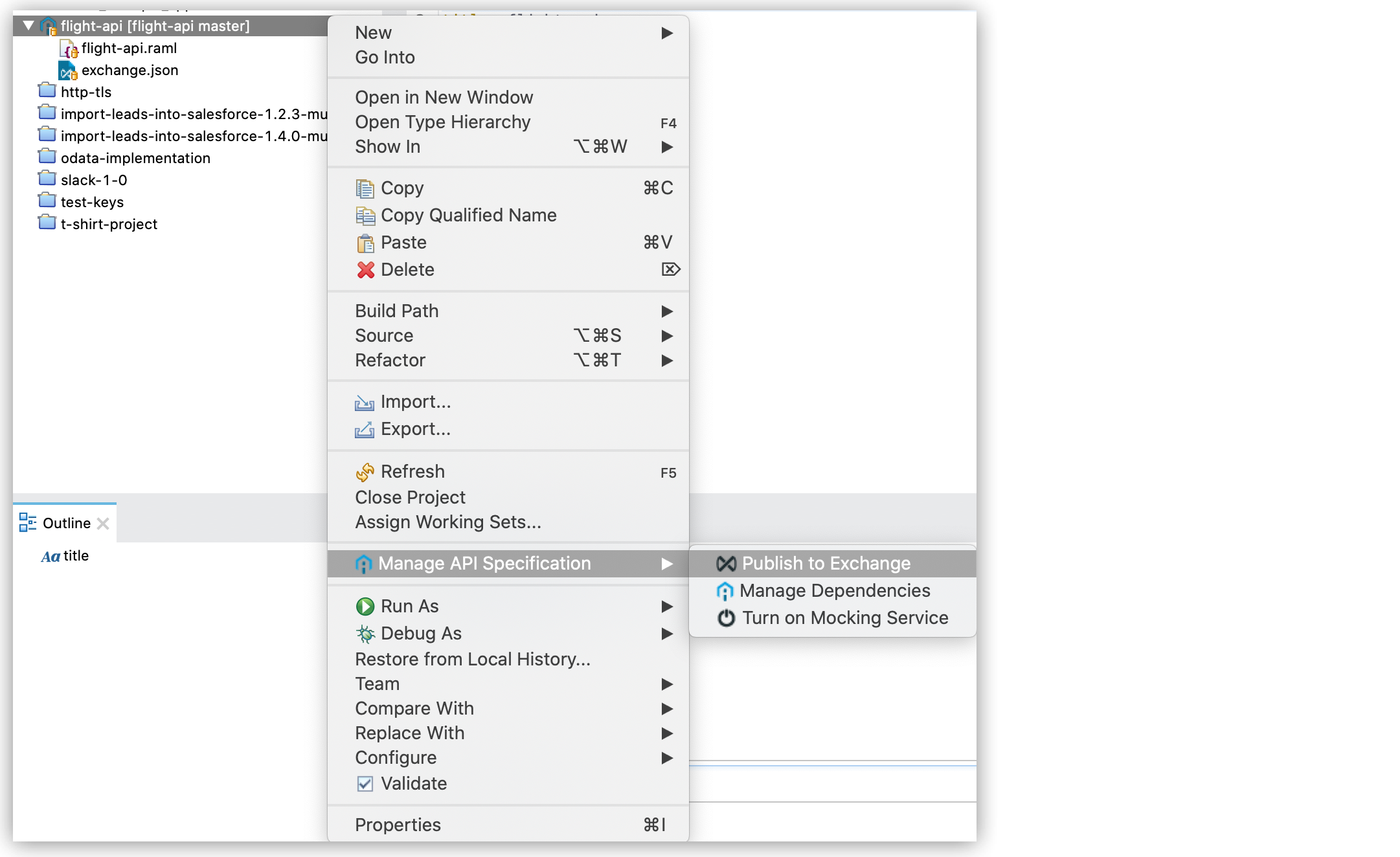 publish api project to exchange